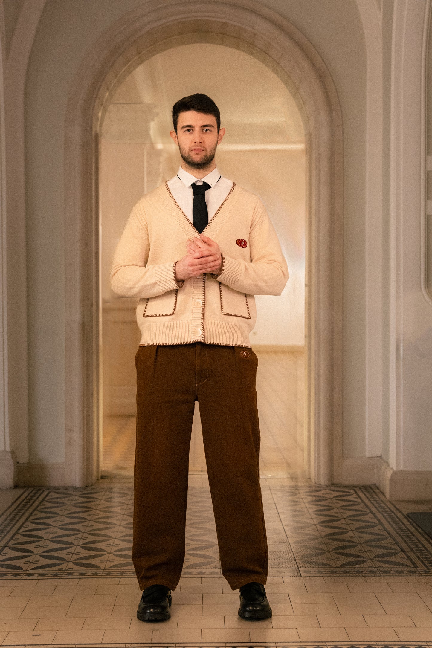 Le pantalon cardo brun