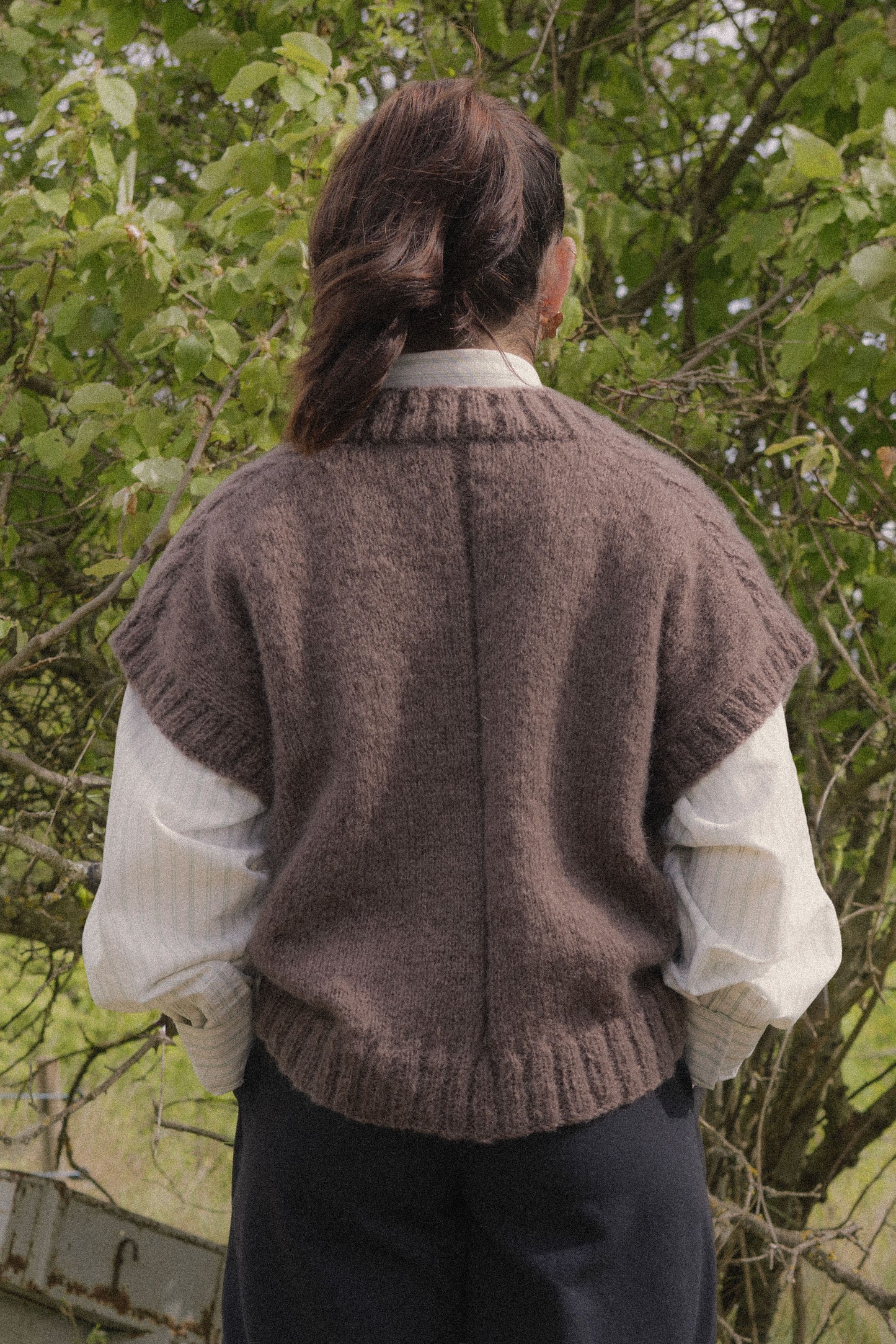 Le gilet sans manches en mohair