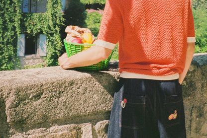 Le short Campana en denim "mûre"