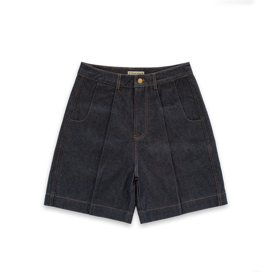 Le short Campana en denim "mûre"