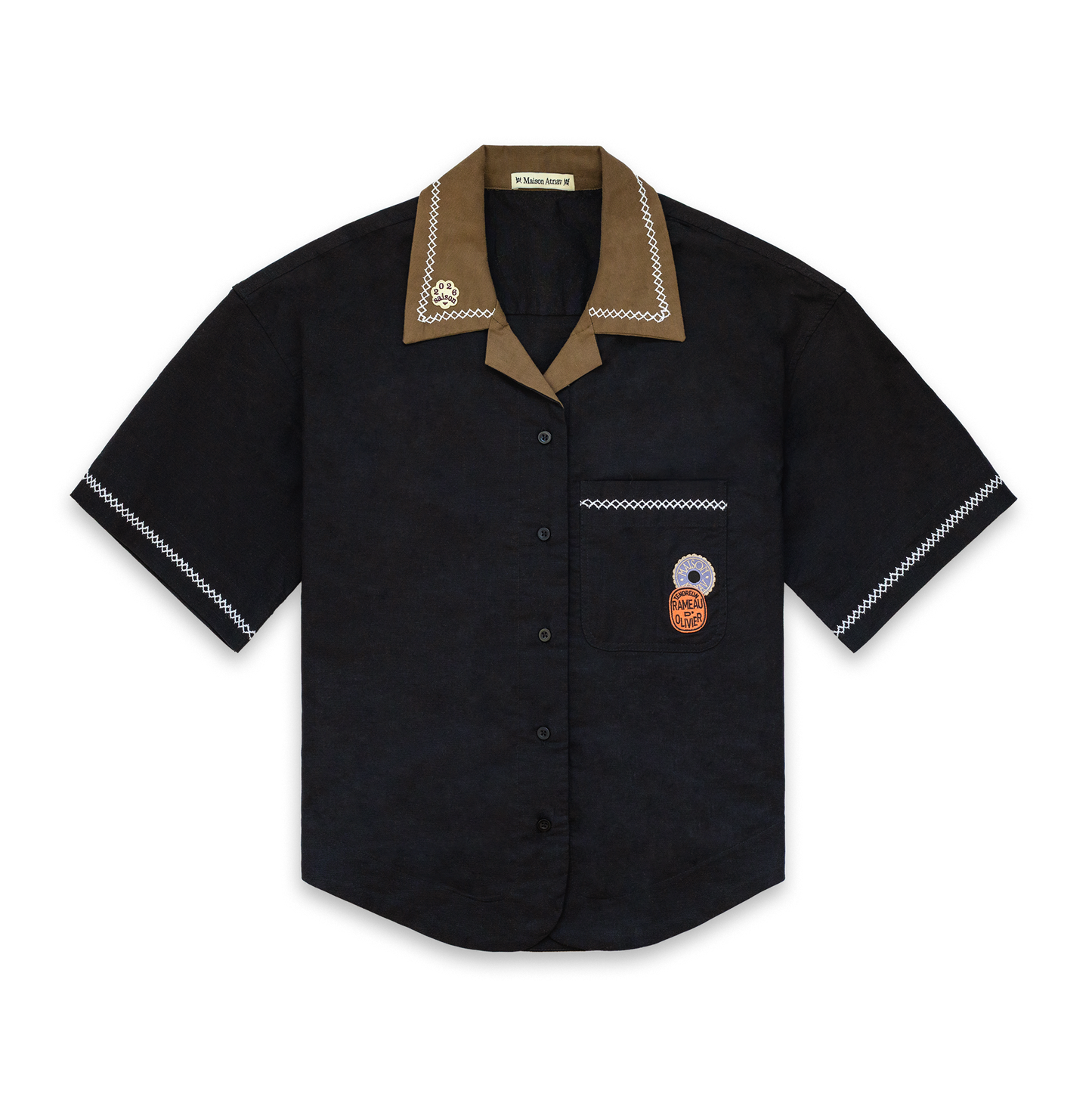 La chemise en lin "olive noire"