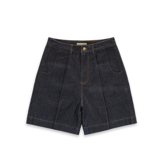 Le short Campana en denim "mûre"