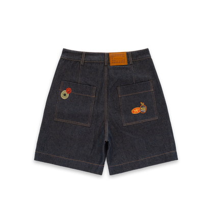 Le short Campana en denim "mûre"